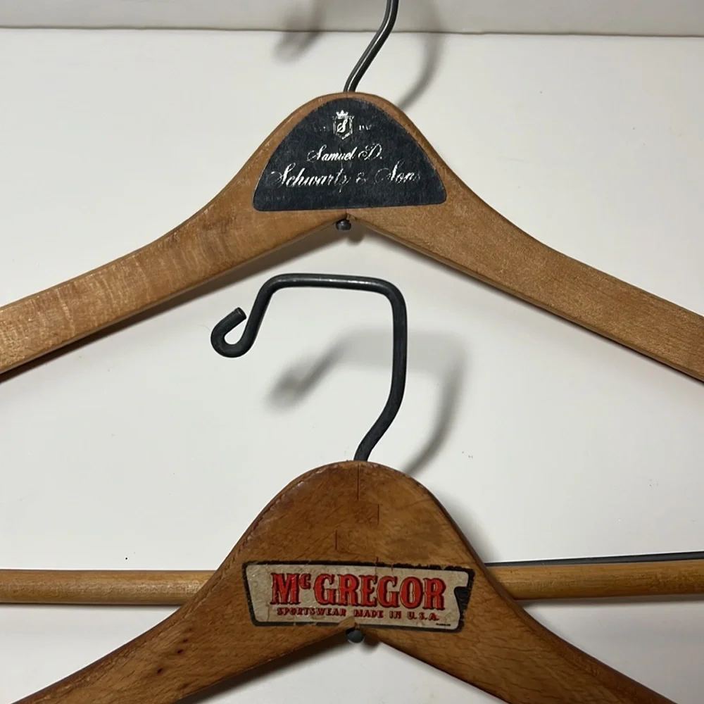 Vintage suit wood hangers